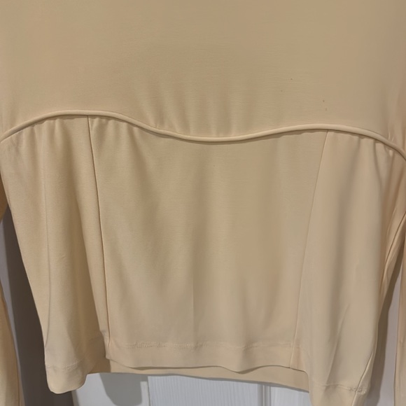 Babaton long sleeve cream crop top, bustier design - Picture 3 of 4